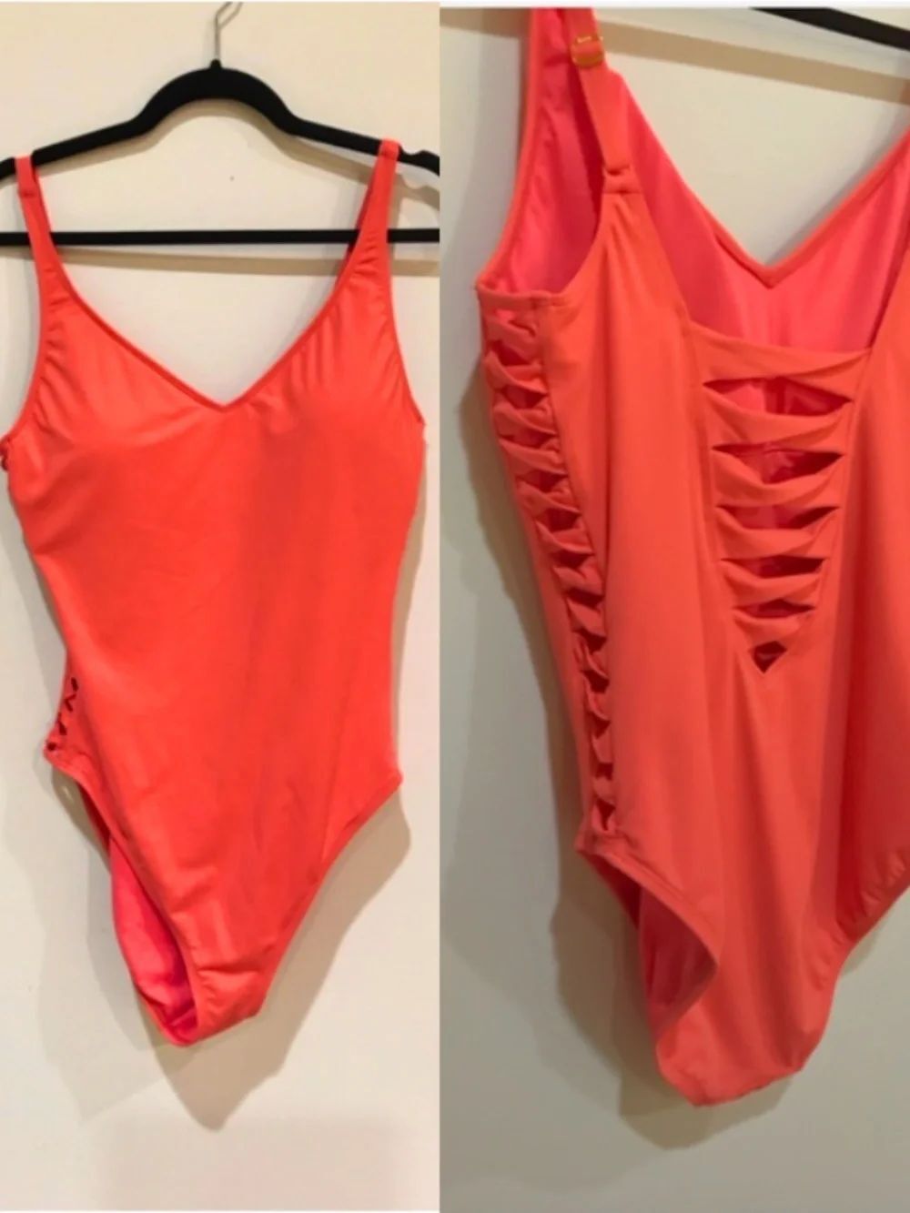 Coral pink Bleu Rod Beattie one-piece swimsuit